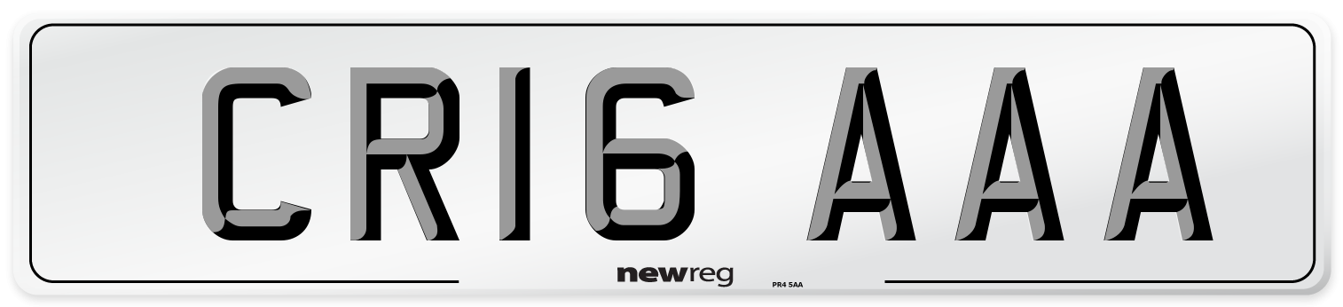 CR16 AAA Number Plate from New Reg